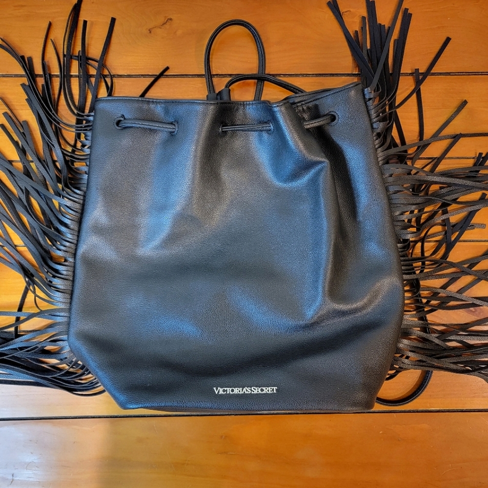 Victoria's Secret Black Backpack with Fringe - Picture 10 of 10